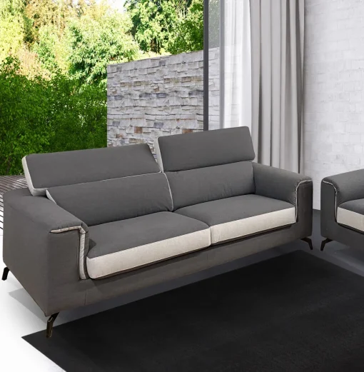 Bissolo Casa Divani A 3 Posti<DIVANO 3 POSTI GWEN IN TESSUTO GRIGIO SCURO E SILVER: vendita online DIVANO 3 POSTI GWEN IN TESSUTO GRIGIO SCURO E SILVER in offerta