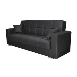 Bissolo Casa Divani Letto<DIVANO LETTO ALBA CON APERTURA CLIC CLAC IN ECOPELLE NERA: vendita online DIVANO LETTO ALBA CON APERTURA CLIC CLAC IN ECOPELLE NERA in offerta