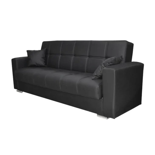 Bissolo Casa Divani Letto<DIVANO LETTO ALBA CON APERTURA CLIC CLAC IN ECOPELLE NERA: vendita online DIVANO LETTO ALBA CON APERTURA CLIC CLAC IN ECOPELLE NERA in offerta