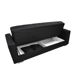 Bissolo Casa Divani Letto<DIVANO LETTO ALBA CON APERTURA CLIC CLAC IN ECOPELLE NERA: vendita online DIVANO LETTO ALBA CON APERTURA CLIC CLAC IN ECOPELLE NERA in offerta
