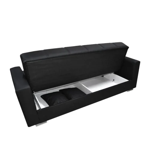 Bissolo Casa Divani Letto<DIVANO LETTO ALBA CON APERTURA CLIC CLAC IN ECOPELLE NERA: vendita online DIVANO LETTO ALBA CON APERTURA CLIC CLAC IN ECOPELLE NERA in offerta
