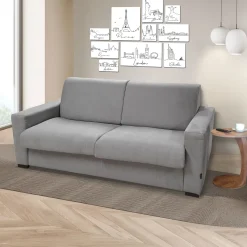 Bissolo Casa Divani Letto<DIVANO LETTO CITY CM 195 CON RETE ELETTROSALDATA IN TESSUTO GRIGIO: vendita online DIVANO LETTO CITY CM 195 CON RETE ELETTROSALDATA IN TESSUTO GRIGIO in offerta