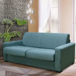 Bissolo Casa Divani Letto<DIVANO LETTO CITY CM 195 CON RETE ELETTROSALDATA IN TESSUTO TURCHESE: vendita online DIVANO LETTO CITY CM 195 CON RETE ELETTROSALDATA IN TESSUTO TURCHESE in offerta