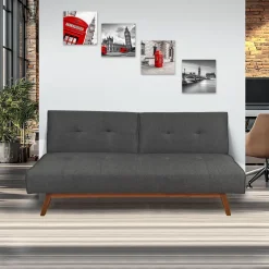 Bissolo Casa Divani Letto<DIVANO LETTO KIKO CON APERTURA CLIC CLAC IN TESSUTO GRIGIO SCURO: vendita online DIVANO LETTO KIKO CON APERTURA CLIC CLAC IN TESSUTO GRIGIO SCURO in offerta