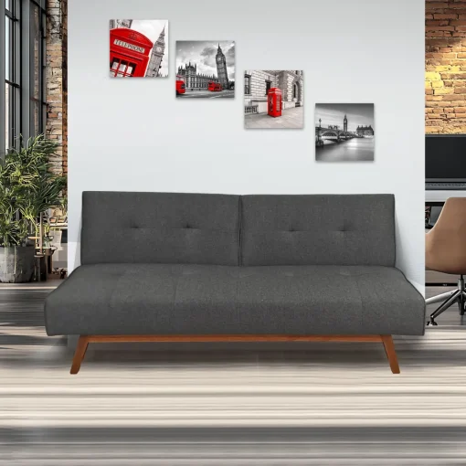Bissolo Casa Divani Letto<DIVANO LETTO KIKO CON APERTURA CLIC CLAC IN TESSUTO GRIGIO SCURO: vendita online DIVANO LETTO KIKO CON APERTURA CLIC CLAC IN TESSUTO GRIGIO SCURO in offerta