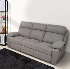 Bissolo Casa Divani A 3 Posti<DIVANO 3P KEY CON RELAX MANUALE IN TESSUTO GRIGIO CHIARO: vendita online DIVANO 3P KEY CON RELAX MANUALE IN TESSUTO GRIGIO CHIARO in offerta