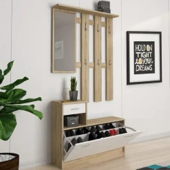 Bissolo Casa Mobili Da Ingresso<ENTRATINA modello Rudolf QUERCIA E BIANCO: vendita online ENTRATINA modello Rudolf