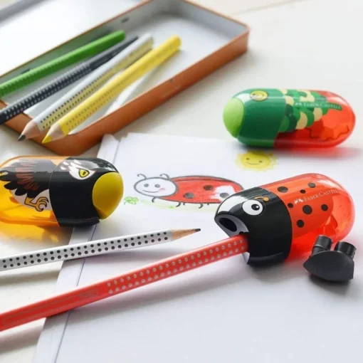 Bissolo Casa Cancelleria Temperamatite<FABER CASTELL - COCCINELLA TEMPERAMATITE 2 FORI CM 8: vendita online FABER CASTELL - COCCINELLA TEMPERAMATITE 2 FORI CM 8 in offerta