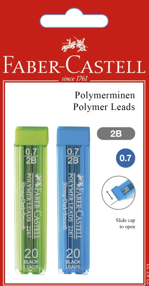 Bissolo Casa Matite E Portamine Mine Di Ricambio<FABER CASTELL - SET 2 MINE POLYMER 0.7MM 2B: vendita online FABER CASTELL - SET 2 MINE POLYMER 0.7MM 2B in offerta
