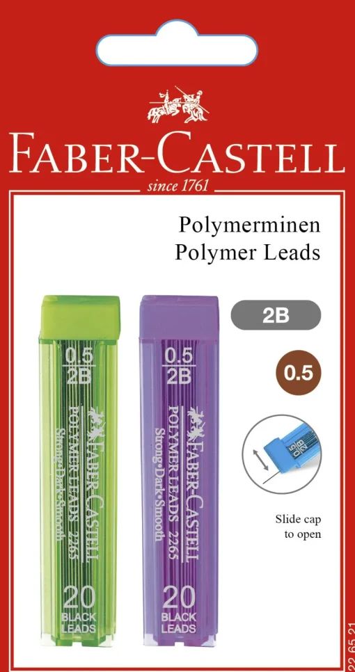 Bissolo Casa Matite E Portamine Mine Di Ricambio<FABER CASTELL - SET 2 MINE POLYMER 0.5MM 2B: vendita online FABER CASTELL - SET 2 MINE POLYMER 0.5MM 2B in offerta