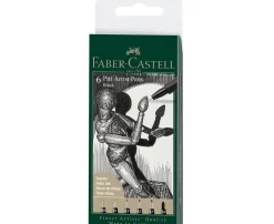 Bissolo Casa Penne Penne Calligrafiche<FABER CASTELL - SET 6 PENNE PITT ARTIST PEN NERE: vendita online FABER CASTELL - SET 6 PENNE PITT ARTIST PEN NERE in offerta