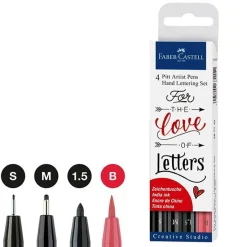 Bissolo Casa Penne Penne Calligrafiche<FABER CASTELL - SET 4 PITT ARTIST PENS HAND LETTERING: vendita online FABER CASTELL - SET 4 PITT ARTIST PENS HAND LETTERING in offerta