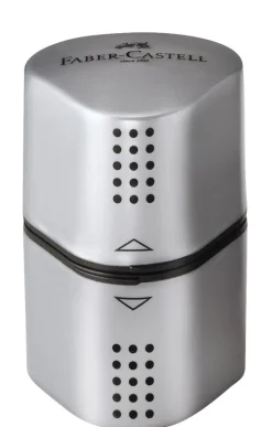 Bissolo Casa Cancelleria Temperamatite<FABER CASTELL - TEMPERAMATITE GRIP 2001 3 FORI 6.5X4CM ARGENTO : vendita online FABER CASTELL - TEMPERAMATITE GRIP 2001 3 FORI 6.5X4CM ARGENTO in offerta