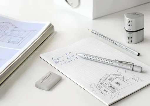 Bissolo Casa Cancelleria Temperamatite<FABER CASTELL - TEMPERAMATITE GRIP 2001 3 FORI 6.5X4CM ARGENTO : vendita online FABER CASTELL - TEMPERAMATITE GRIP 2001 3 FORI 6.5X4CM ARGENTO in offerta