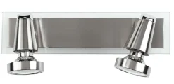 Bissolo Casa Applique<FARETTO 2 LUCI MIAMI NIKEL CROMATO 28X14,5CM - 2XGU10 5W 2700K 400lm: vendita online FARETTO 2 LUCI MIAMI NIKEL CROMATO 28X14,5CM - 2XGU10 5W 2700K 400lm in offerta