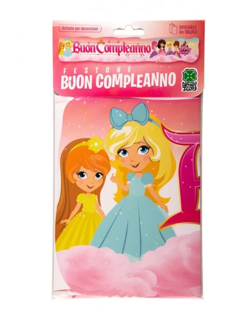 Bissolo Casa Party Festoni E Palloncini<FESTONE BUON COMPLEANNO PRINCIPESSE L. 138CMX24,5CM: vendita online FESTONE BUON COMPLEANNO PRINCIPESSE L. 138CMX24,5CM in offerta