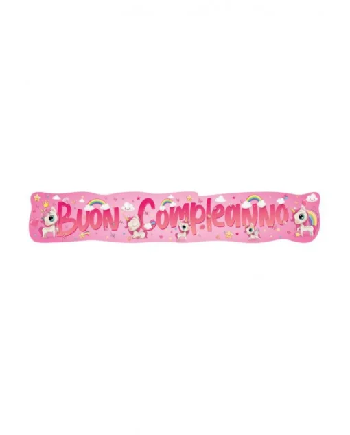 Bissolo Casa Party Festoni E Palloncini<FESTONE BUON COMPLEANNO UNICORNI L.138CMX24,5CM: vendita online FESTONE BUON COMPLEANNO UNICORNI L.138CMX24,5CM in offerta