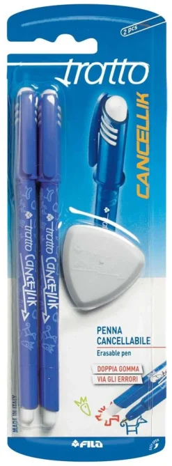 Bissolo Casa Penne Penne Cancellabili<FILA - SET 2 PENNE CANCELLABILI TRATTO CANCELLIK BLU CON GOMMA: vendita online FILA - SET 2 PENNE CANCELLABILI TRATTO CANCELLIK BLU CON GOMMA in offerta