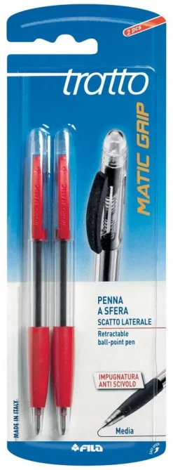 Bissolo Casa Penne Penne A Sfera<FILA - SET 2 PENNE TRATTO MATIC GRIP ROSSE: vendita online FILA - SET 2 PENNE TRATTO MATIC GRIP ROSSE in offerta