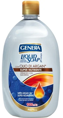 Bissolo Casa Igiene Personale Saponi|Igiene Saponi<GENERA SAPONE LIQUIDO OLIO DI ARGAN RICARICA 1000ML: vendita online GENERA SAPONE LIQUIDO OLIO DI ARGAN RICARICA 1000ML in offerta