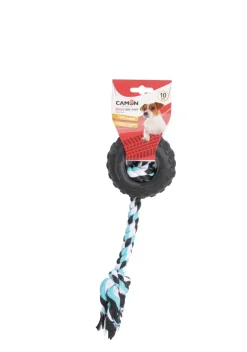 Bissolo Casa Giochi<GIOCO CANE PNEUMATICO IN FOAM TPR CON CORDA IN COTONE 10CM: vendita online GIOCO CANE PNEUMATICO IN FOAM TPR CON CORDA IN COTONE 10CM in offerta