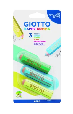 Bissolo Casa Cancelleria Gomme<GIOTTO - CONFEZIONE 3 HAPPY GOMMA ASSORTITE: vendita online GIOTTO - CONFEZIONE 3 HAPPY GOMMA ASSORTITE in offerta