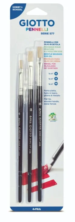 Bissolo Casa Pittura E Accessori Pennelli<GIOTTO - SET 3 PENNELLI SERIE 577 (N. 6,8,10): vendita online GIOTTO - SET 3 PENNELLI SERIE 577 (N. 6,8,10) in offerta