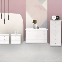Bissolo Casa Comò E Comodini<GRUPPO LETTO SARA FRASSINO BIANCO CON DECORAZIONE GLITTER