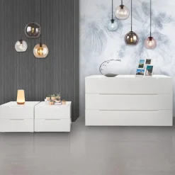 Bissolo Casa Comò E Comodini<GRUPPO LETTO ZARA TUTTO LACCATO OPACO BIANCO NEVE