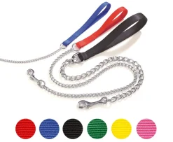 Bissolo Casa Accessori Guinzagli<GUINZAGLIO IN NYLON CON CATENA NERO 2X800MM: vendita online GUINZAGLIO IN NYLON CON CATENA NERO 2X800MM in offerta