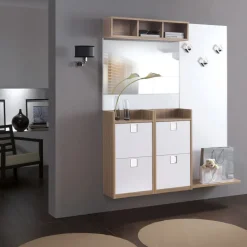 Bissolo Casa Mobili Da Ingresso<INGRESSO COMPLETO NOCE E BIANCO