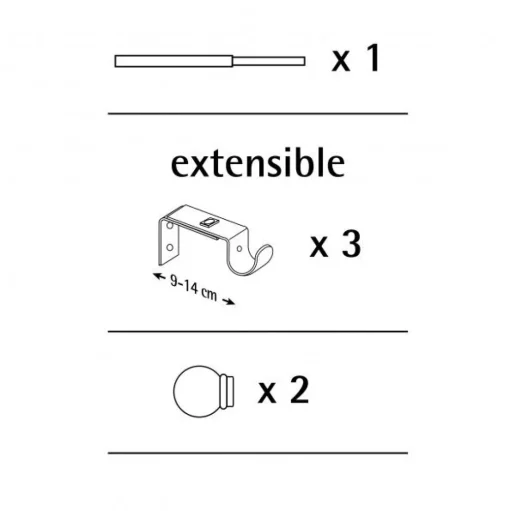 Bissolo Casa Accessori E Pali Tende Pali In Metallo<KIT METALLO 19MM - MODELLO SFERA ANELLO BIANCO 160-300CM: vendita online KIT METALLO 19MM - MODELLO SFERA ANELLO BIANCO 160-300CM in offerta