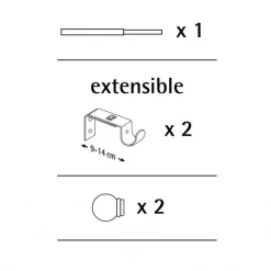 Bissolo Casa Accessori E Pali Tende Pali In Metallo<KIT 5PZ PALO IN METALLO 19MM - MODELLO SFERA ANELLO BIANCO 110-200CM: vendita online KIT 5PZ PALO IN METALLO 19MM - MODELLO SFERA ANELLO BIANCO 110-200CM in offerta