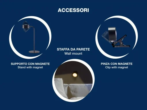 Bissolo Casa Lampade Da Scrivania E Comodino<LAMPADA DA LETTURA 3 IN 1 MAGNETE DIAM 12 H. 30CM NERA: vendita online LAMPADA DA LETTURA 3 IN 1 MAGNETE DIAM 12 H. 30CM NERA in offerta