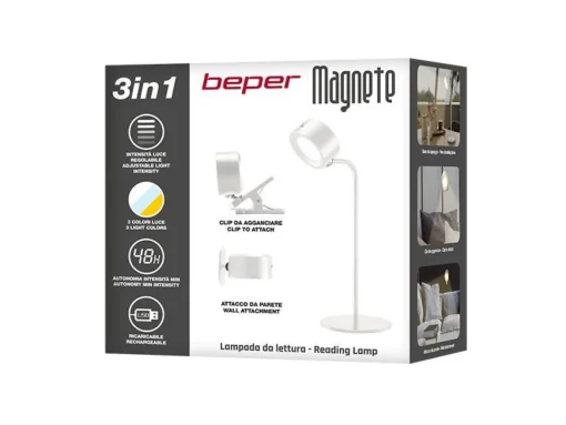 Bissolo Casa Lampade Da Scrivania E Comodino<LAMPADA DA LETTURA 3 IN 1 MAGNETE DIAM 12 H. 30CM BIANCA: vendita online LAMPADA DA LETTURA 3 IN 1 MAGNETE DIAM 12 H. 30CM BIANCA in offerta