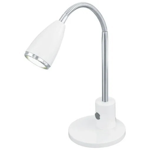 Bissolo Casa Lampade Da Scrivania E Comodino<LAMPADA DA TAVOLO FOX BIANCO/CROMATO 32CM - 1X3000K 1X240lm 1X3W GU10: vendita online LAMPADA DA TAVOLO FOX BIANCO/CROMATO 32CM - 1X3000K 1X240lm 1X3W GU10 in offerta