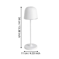 Bissolo Casa Lampade Da Scrivania E Comodino<LAMPADA DA TAVOLO MANNERA BIANCO H. 34CM - 2.2W 3000K 200lm: vendita online LAMPADA DA TAVOLO MANNERA BIANCO H. 34CM - 2.2W 3000K 200lm in offerta