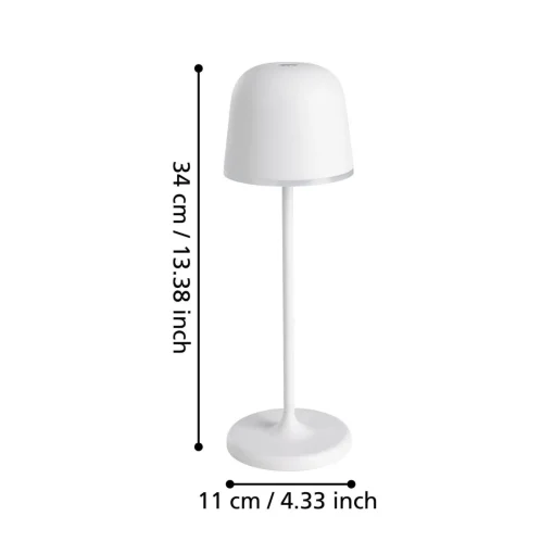Bissolo Casa Lampade Da Scrivania E Comodino<LAMPADA DA TAVOLO MANNERA BIANCO H. 34CM - 2.2W 3000K 200lm: vendita online LAMPADA DA TAVOLO MANNERA BIANCO H. 34CM - 2.2W 3000K 200lm in offerta
