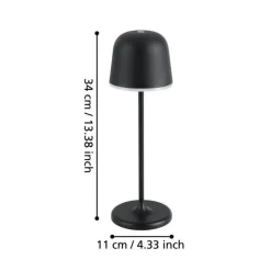 Bissolo Casa Lampade Da Scrivania E Comodino<LAMPADA DA TAVOLO MANNERA NERO H. 34CM - 2.2W 3000K 200lm: vendita online LAMPADA DA TAVOLO MANNERA NERO H. 34CM - 2.2W 3000K 200lm in offerta