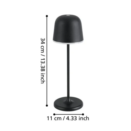 Bissolo Casa Lampade Da Scrivania E Comodino<LAMPADA DA TAVOLO MANNERA NERO H. 34CM - 2.2W 3000K 200lm: vendita online LAMPADA DA TAVOLO MANNERA NERO H. 34CM - 2.2W 3000K 200lm in offerta