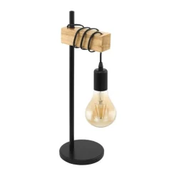Bissolo Casa Lampade Da Scrivania E Comodino<LAMPADA DA TAVOLO TOWNSHEND NERO/MARRONE 50CM - 1X10W E27: vendita online LAMPADA DA TAVOLO TOWNSHEND NERO/MARRONE 50CM - 1X10W E27 in offerta