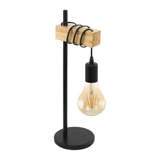 Bissolo Casa Lampade Da Scrivania E Comodino<LAMPADA DA TAVOLO TOWNSHEND NERO/MARRONE 50CM - 1X10W E27: vendita online LAMPADA DA TAVOLO TOWNSHEND NERO/MARRONE 50CM - 1X10W E27 in offerta