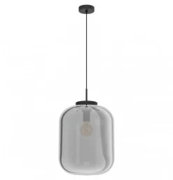 Bissolo Casa Lampadari<LAMPADARIO 1 LUCE BULCIAGO FUME' D25XH150CM - 1X40W E27: vendita online LAMPADARIO 1 LUCE BULCIAGO FUME' D25XH150CM - 1X40W E27 in offerta