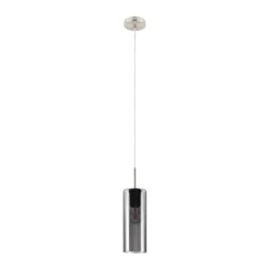 Bissolo Casa Lampadari<LAMPADARIO 1 LUCE SELVINO NERO FUMÈ D10XH110CM - 1X15W E27: vendita online LAMPADARIO 1 LUCE SELVINO NERO FUMÈ D10XH110CM - 1X15W E27 in offerta