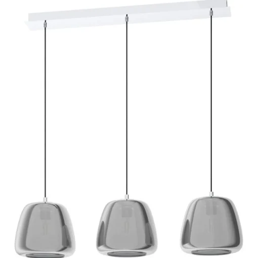 Bissolo Casa Lampadari<LAMPADARIO 3 LUCI ALBARINO CROMATO L87 H150CM - 3X40W E27: vendita online LAMPADARIO 3 LUCI ALBARINO CROMATO L87 H150CM - 3X40W E27 in offerta