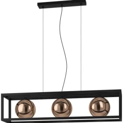 Bissolo Casa Lampadari<LAMPADARIO 3 LUCI CORDOBA NERO L110 H150CM - 3X40W E27: vendita online LAMPADARIO 3 LUCI CORDOBA NERO L110 H150CM - 3X40W E27 in offerta