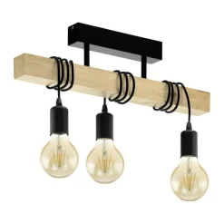 Bissolo Casa Lampadari<LAMPADARIO 3 LUCI TOWNSHEND NERO/MARRONE 26.5CM - 3X60W E27: vendita online LAMPADARIO 3 LUCI TOWNSHEND NERO/MARRONE 26.5CM - 3X60W E27 in offerta
