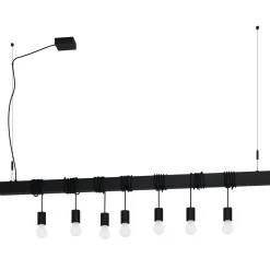 Bissolo Casa Lampadari<LAMPADARIO 7 LUCI TOWNSHEND-B NERO 150 H 200CM - E27 7X40W: vendita online LAMPADARIO 7 LUCI TOWNSHEND-B NERO 150 H 200CM - E27 7X40W in offerta