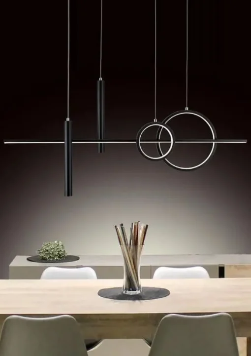 Bissolo Casa Lampadari<LAMPADARIO A LED LESLIE NERO L.100CM - 36W 4000K 2000lm: vendita online LAMPADARIO A LED LESLIE NERO L.100CM - 36W 4000K 2000lm in offerta