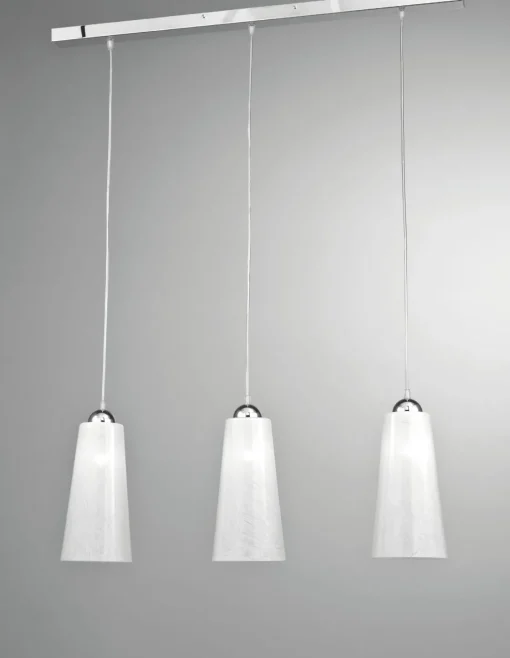 Bissolo Casa Lampadari<LAMPADARIO BAR A 3 CONI BIANCO 90CM - 3XE27: vendita online LAMPADARIO BAR A 3 CONI BIANCO 90CM - 3XE27 in offerta